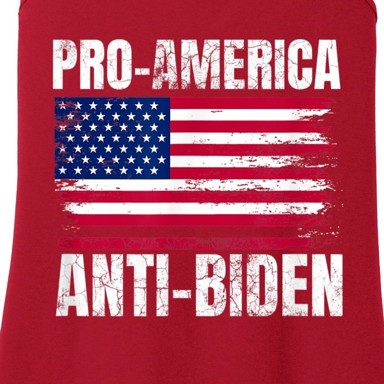 Pro America Anti Joe Biden USA Flag Political Patriot Ladies Essential Tank