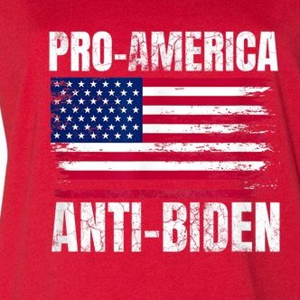 Pro America Anti Joe Biden USA Flag Political Patriot Women's V-Neck Plus Size T-Shirt
