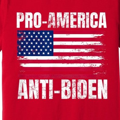 Pro America Anti Joe Biden USA Flag Political Patriot Premium T-Shirt