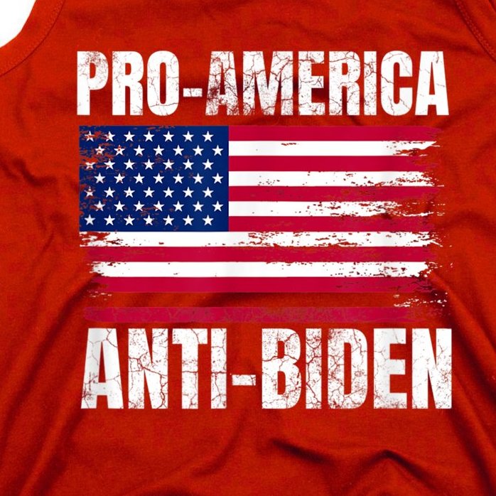Pro America Anti Joe Biden USA Flag Political Patriot Tank Top