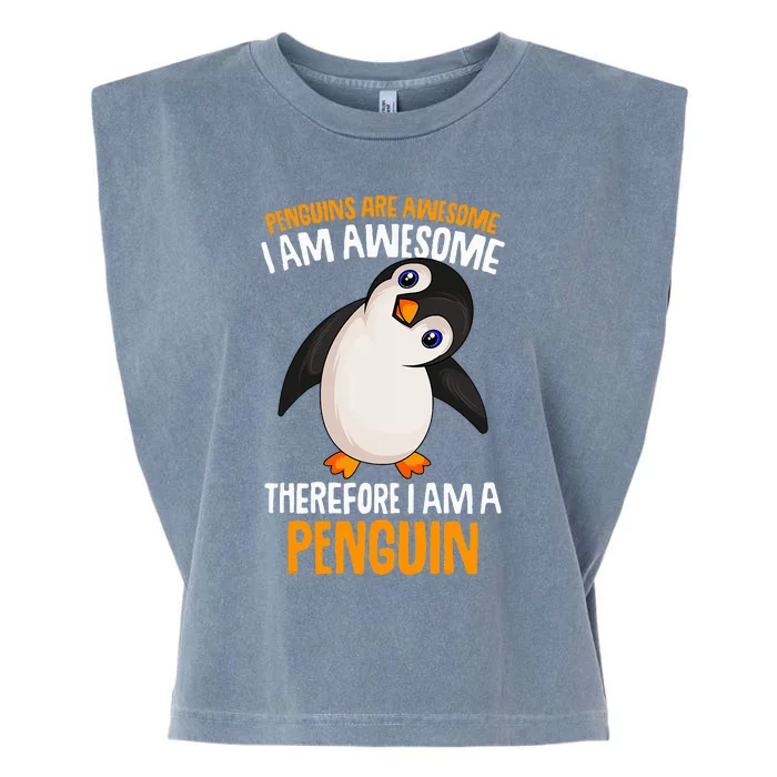 Penguins Are Awesome Penguin Garment-Dyed Women's Muscle Tee