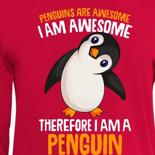 Penguins Are Awesome Penguin Womens Cotton Relaxed Long Sleeve T-Shirt