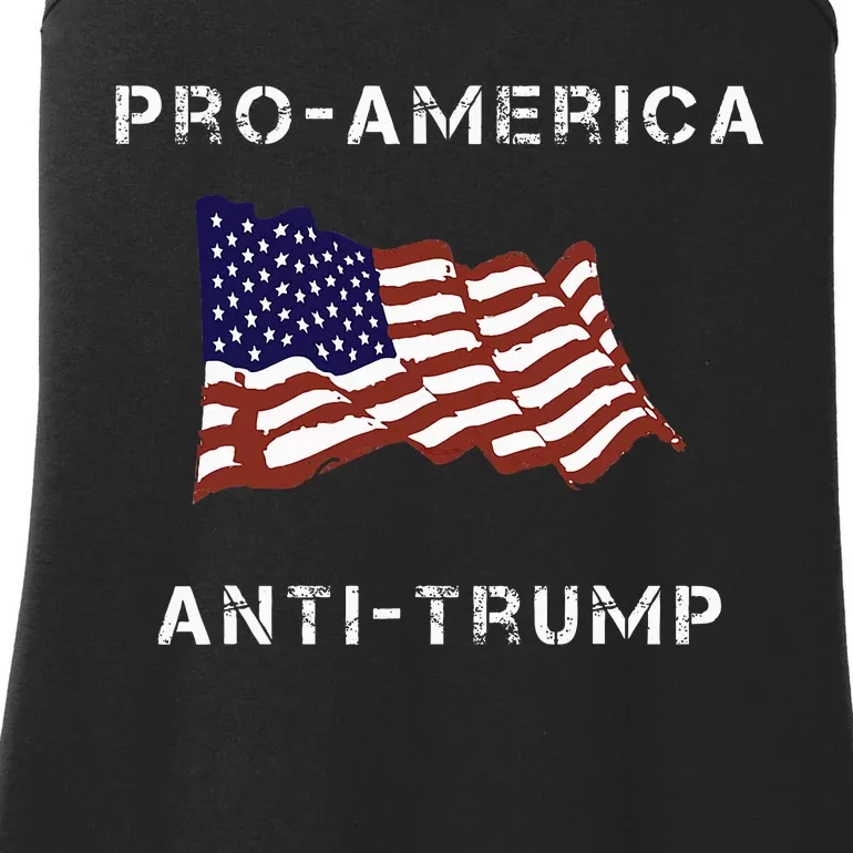 Proamerica Antitrump American Usa Flag Ladies Essential Tank