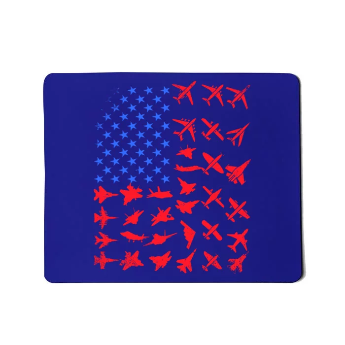 Pilot Airplane American Flag Plane Aviation Gift Patriotic Funny Gift Mousepad