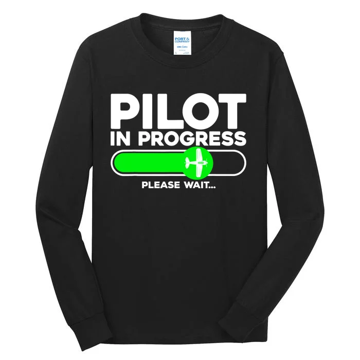 Pilot Art Airline Future Pilot Aviation Airplane Tall Long Sleeve T-Shirt