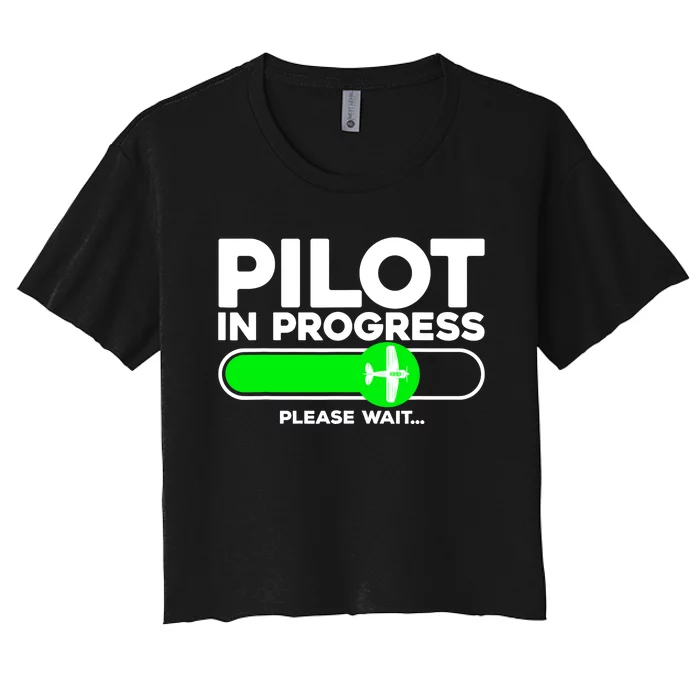 Pilot Art Airline Future Pilot Aviation Airplane Women's Crop Top Tee