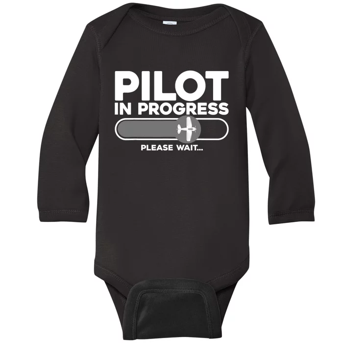 Pilot Art Airline Future Pilot Aviation Airplane Baby Long Sleeve Bodysuit