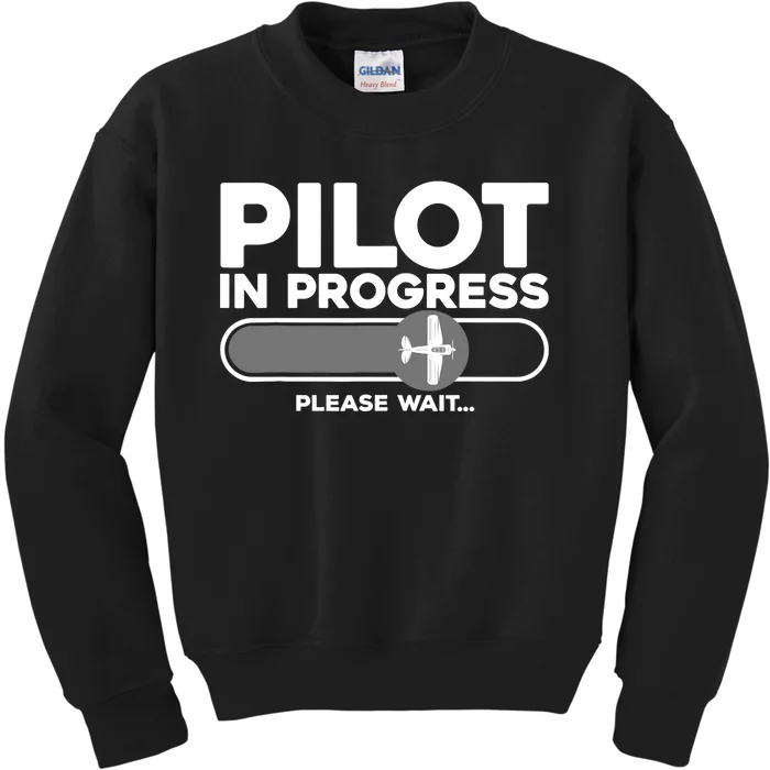 Pilot Art Airline Future Pilot Aviation Airplane Kids Sweatshirt