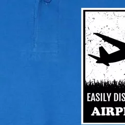 Pilot Airplane Aviation Easily Distracted By Airplanes Funny Gift Softstyle Adult Sport Polo