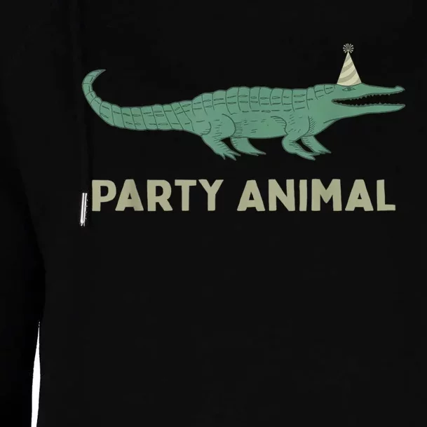 Party Animal Alligator Birthday , Alligator Birthday Womens Funnel Neck Pullover Hood