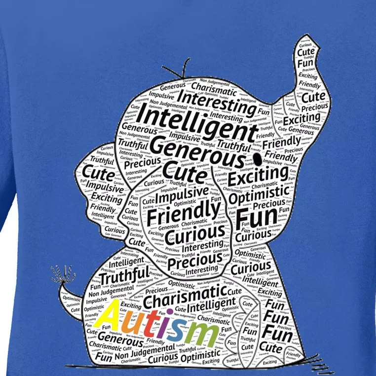 Proud Autism Awareness Elephant Gift No Puzzle Ladies Long Sleeve Shirt