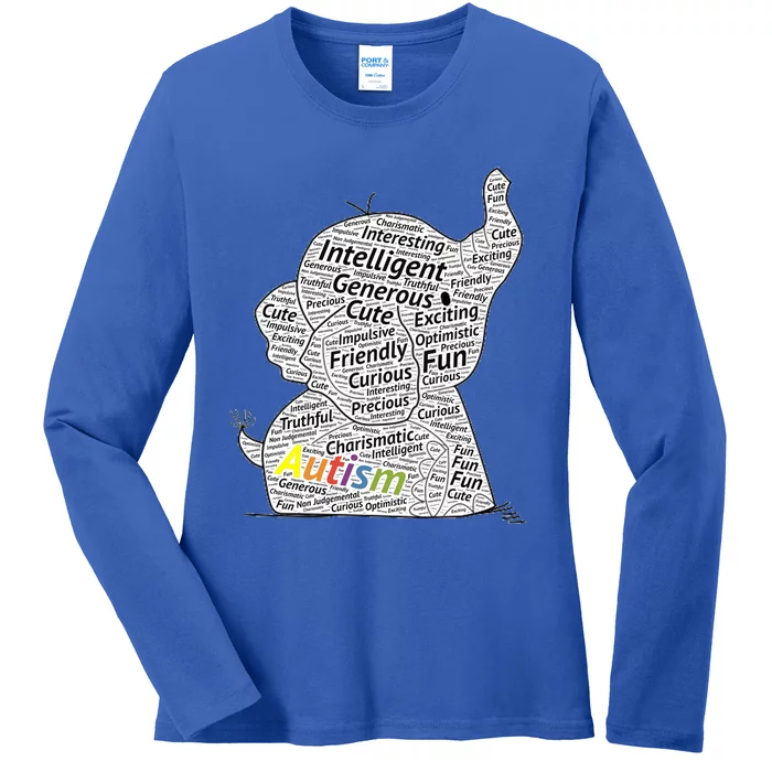 Proud Autism Awareness Elephant Gift No Puzzle Ladies Long Sleeve Shirt