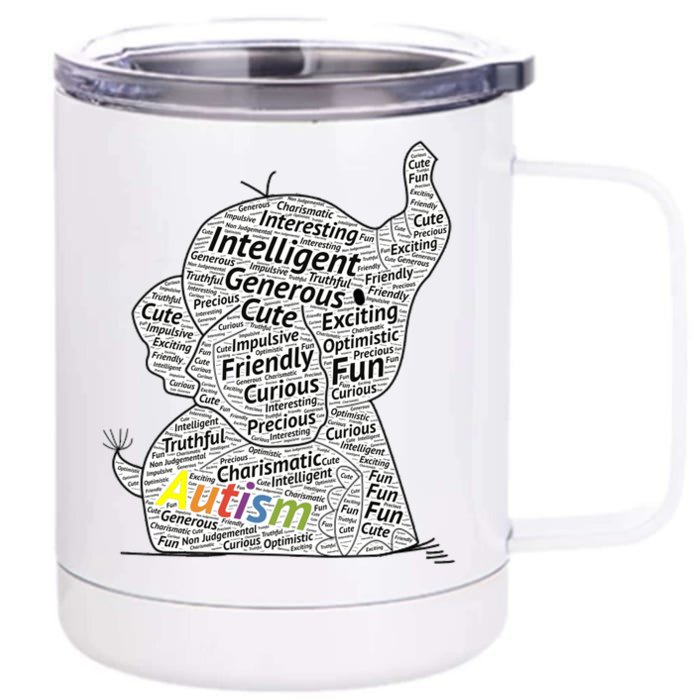 Proud Autism Awareness Elephant Gift No Puzzle Front & Back 12oz Stainless Steel Tumbler Cup