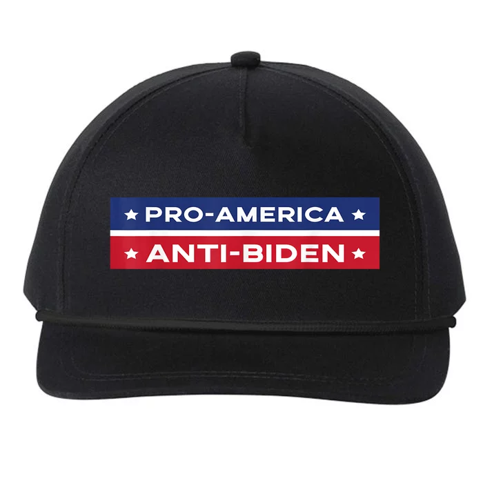 Pro America Anti Biden Flag Usa Impeach Joe Biden Anti Biden Snapback Five-Panel Rope Hat