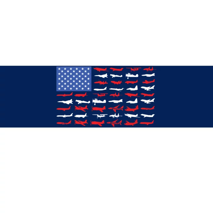 Pilot Airplane American Flag Plane Aviation Bumper Sticker