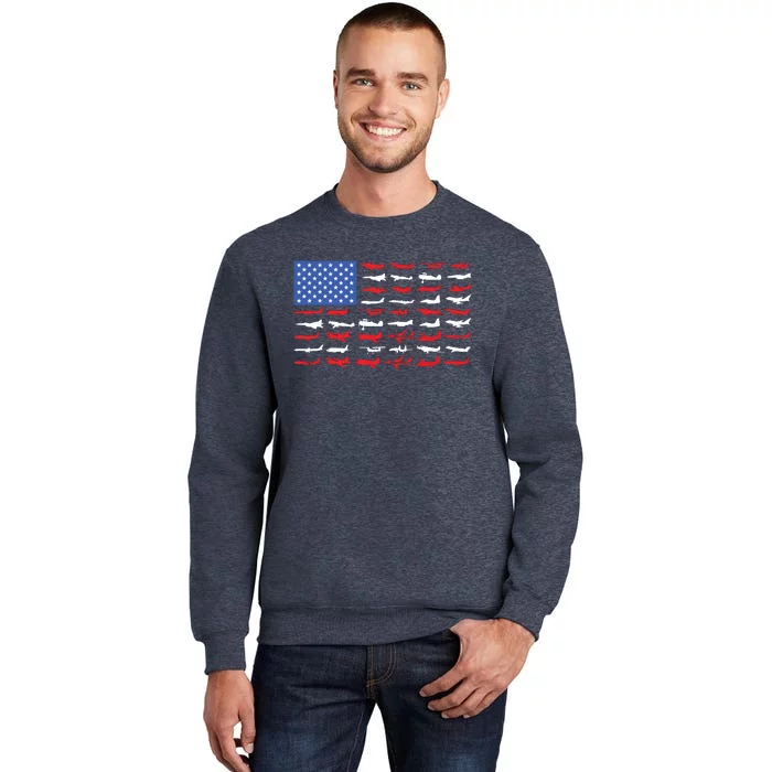 Pilot Airplane American Flag Plane Aviation Sweatshirt