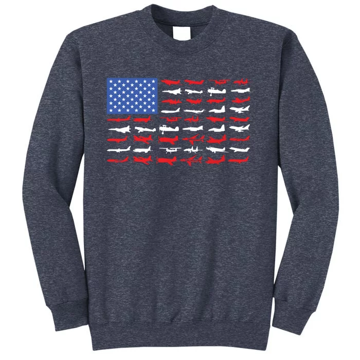 Pilot Airplane American Flag Plane Aviation Sweatshirt