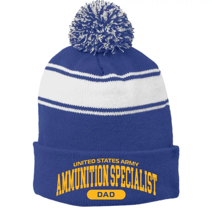 Proud Army Ammunition Specialist Dad Gift Stripe Pom Pom Beanie