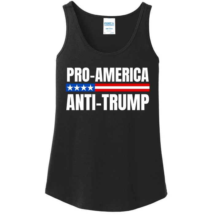 Proamerica Antitrump American Usa Flag Ladies Essential Tank