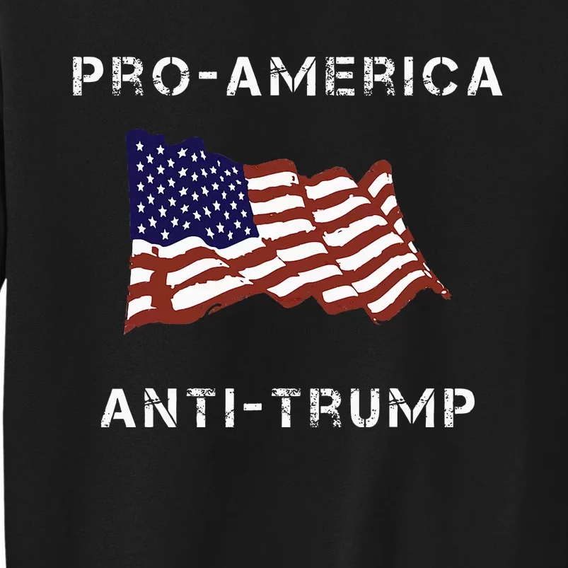 Proamerica Antitrump American Usa Flag Tall Sweatshirt