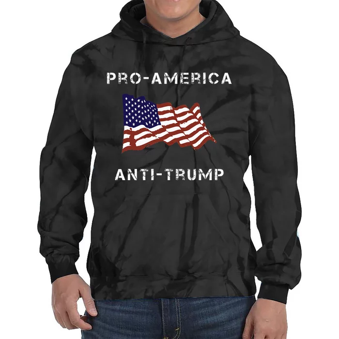 Proamerica Antitrump American Usa Flag Tie Dye Hoodie