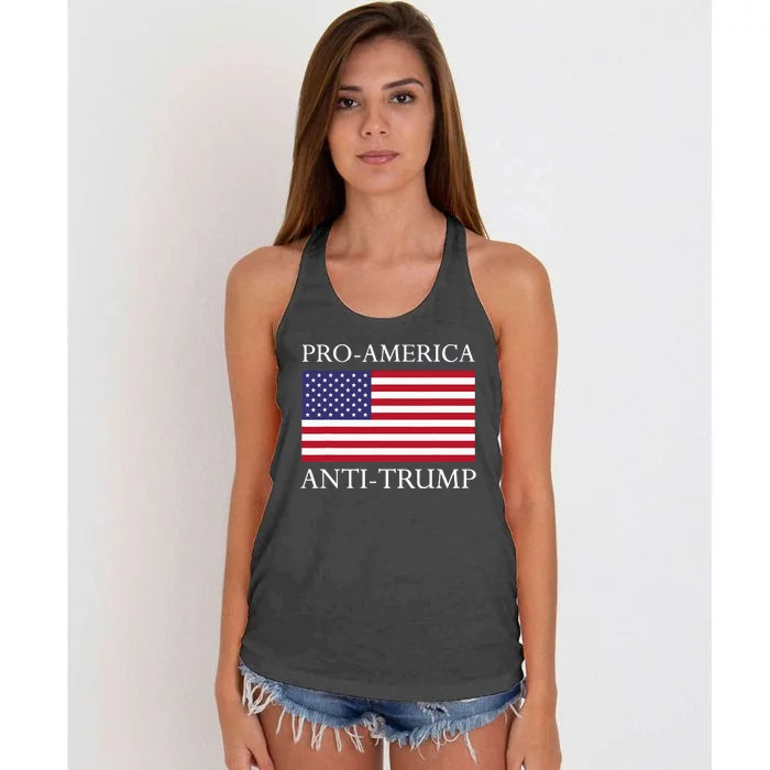 Proamerica Antitrump American Usa Flag Resist Women's Knotted Racerback Tank