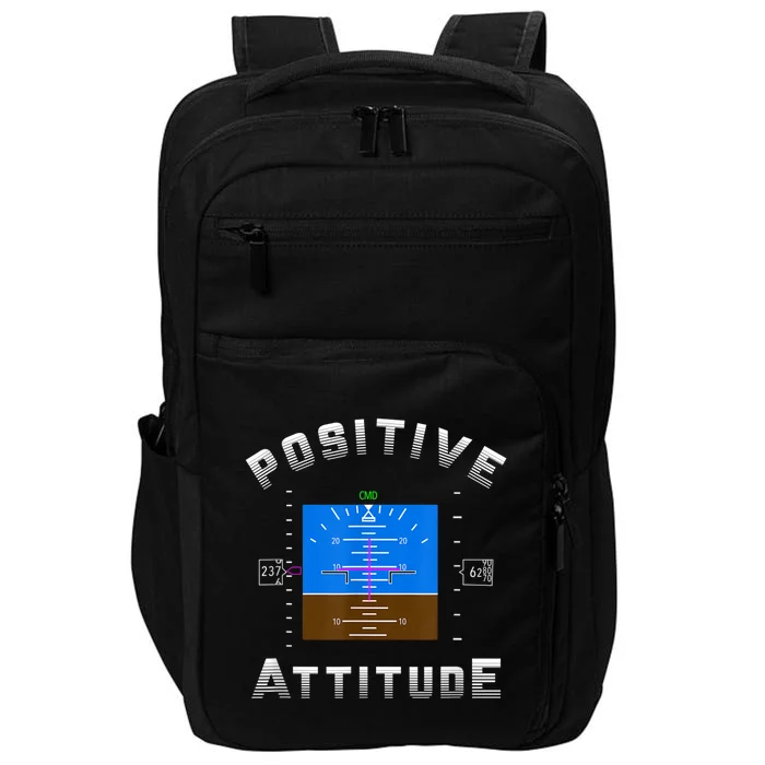 Positive Attitude Aviation Pilot Primary Flight Display Impact Tech Backpack