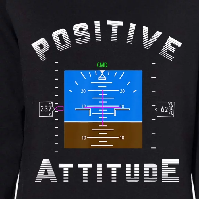 Positive Attitude Aviation Pilot Primary Flight Display Womens California Wash Sweatshirt