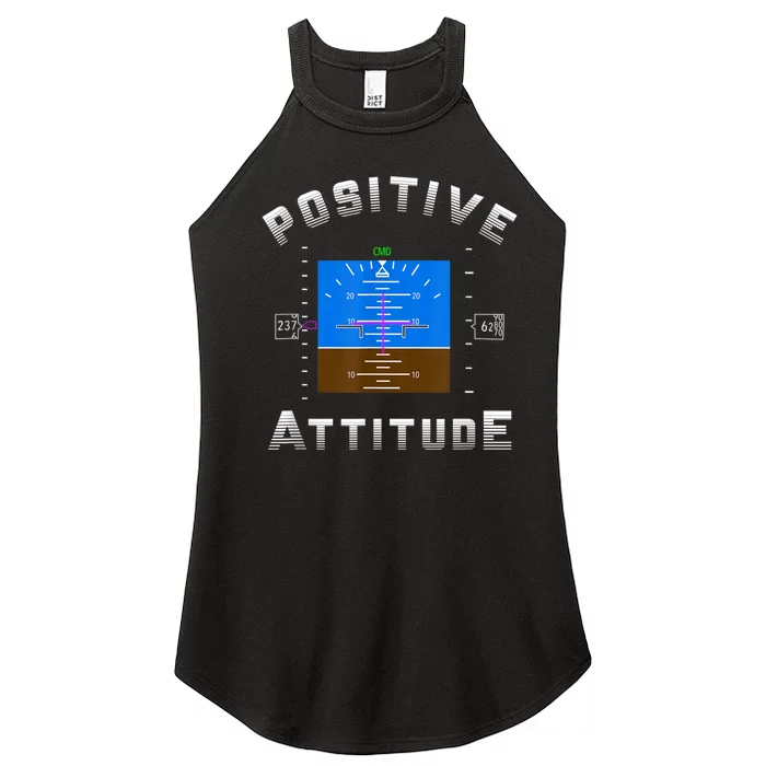 Positive Attitude Aviation Pilot Primary Flight Display Women’s Perfect Tri Rocker Tank