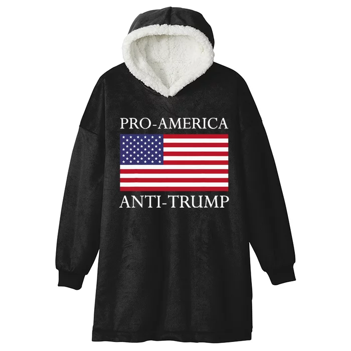 Proamerica Antitrump American Usa Flag Resist Hooded Wearable Blanket