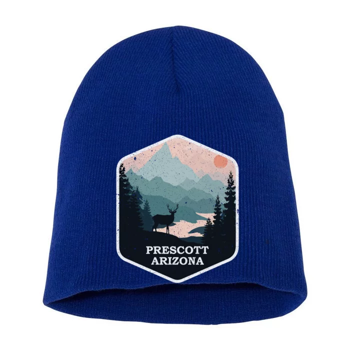 Prescott Arizona Az Vintage Mountains Hiking Souvenir Funny Gift Short Acrylic Beanie