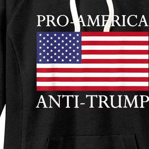 Proamerica Antitrump American Usa Flag Resist Women's Fleece Hoodie