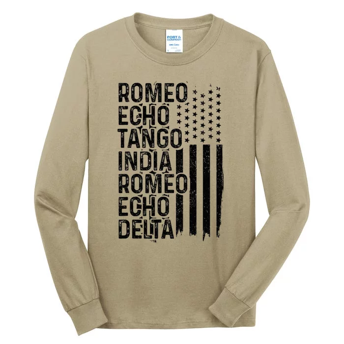 Phonetic Alphabet Airplane Pilot Aviation Patriotic Tall Long Sleeve T-Shirt