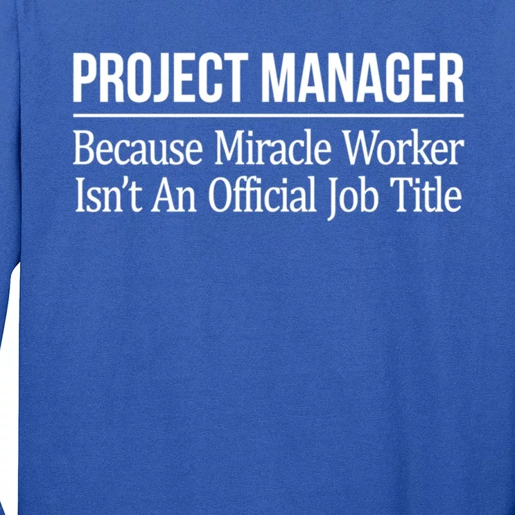 Project Ager Because Miracle Worker Isn't Job Title Gift Cute Gift Long Sleeve Shirt