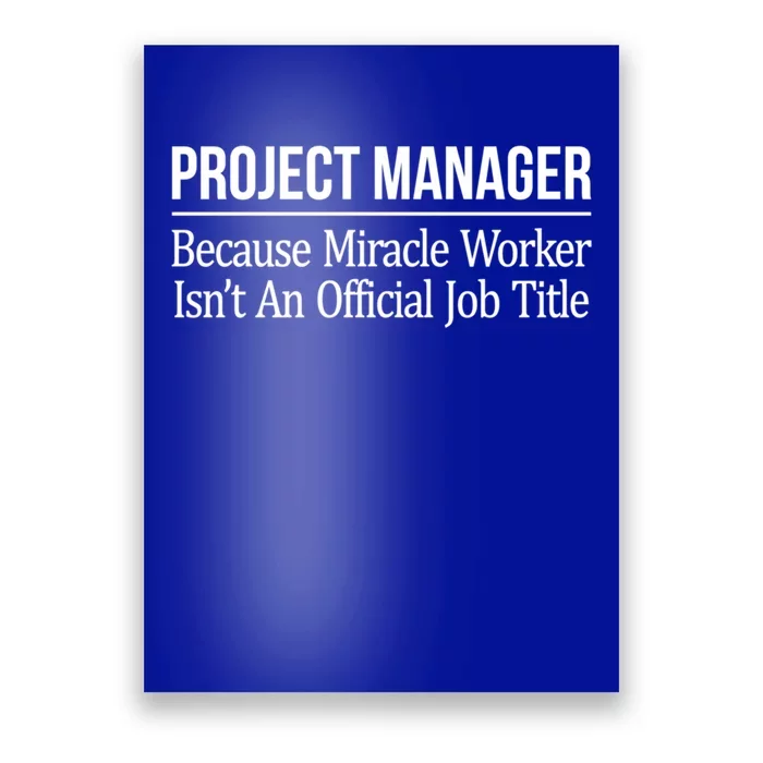 Project Ager Because Miracle Worker Isn't Job Title Gift Cute Gift Poster