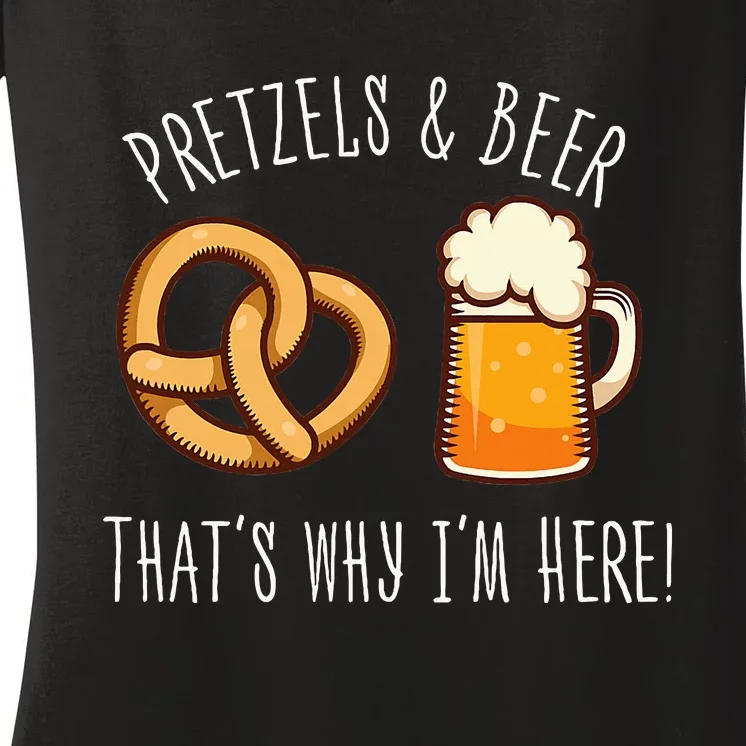 Pretzels And Beer October Outfit Beer Festival Women's V-Neck T-Shirt