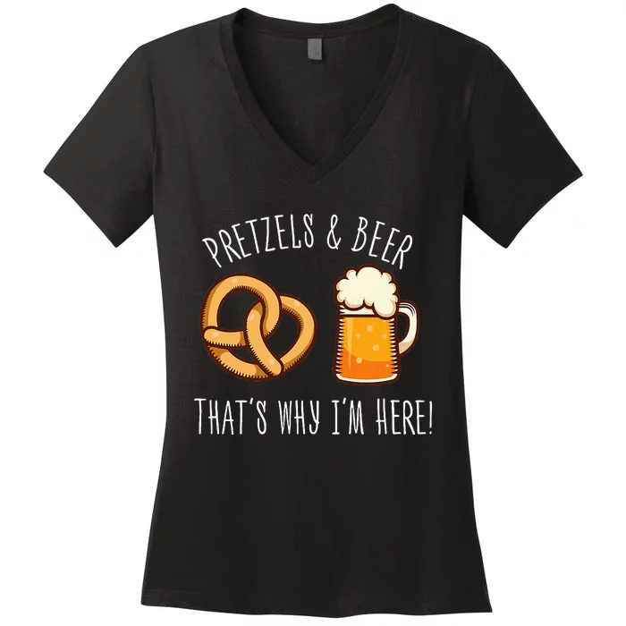 Pretzels And Beer October Outfit Beer Festival Women's V-Neck T-Shirt