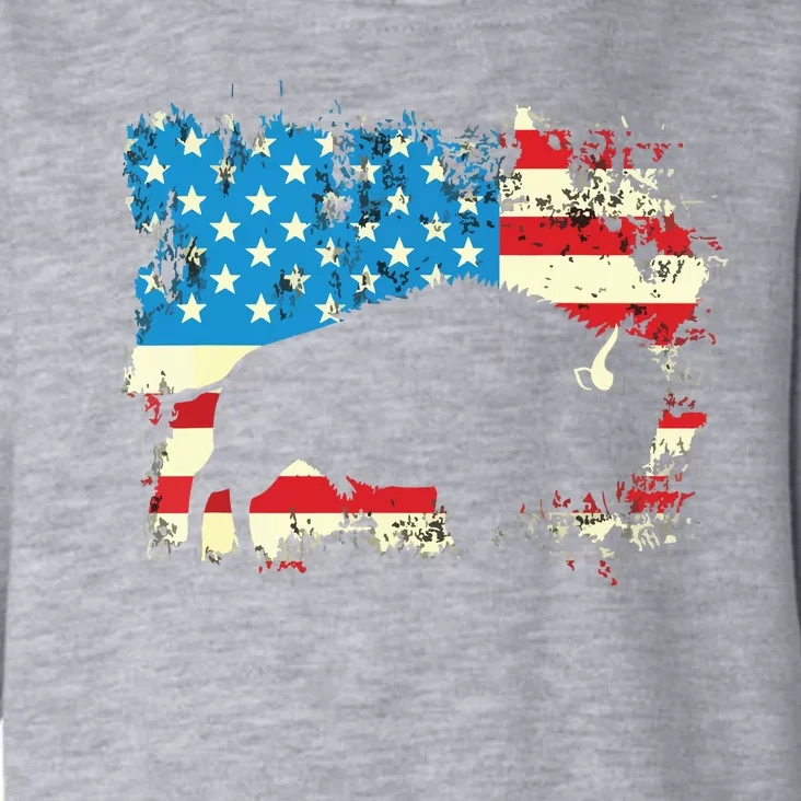 Patriotic American Bison Buffalo Lover Wildlife USA Flag Toddler Hoodie