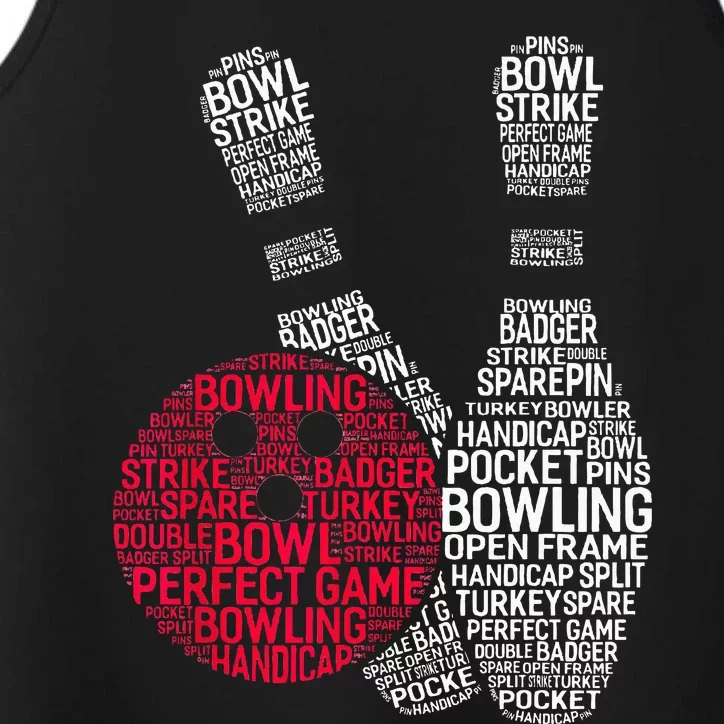 Phonetic Alphabet Bowling Pin Word Cloud Funny Bowling Performance Tank