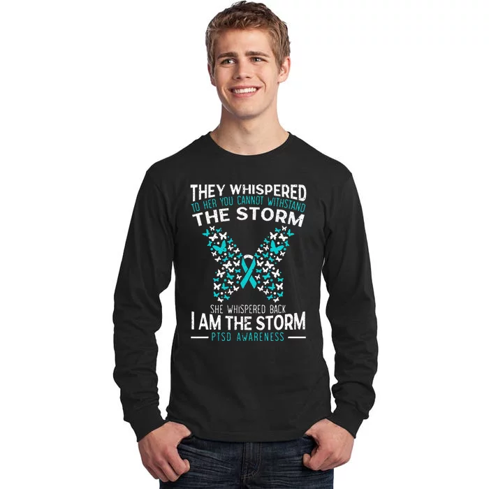 PTSD Awareness Butterfly Posttraumatic Stress Disorder Tall Long Sleeve T-Shirt