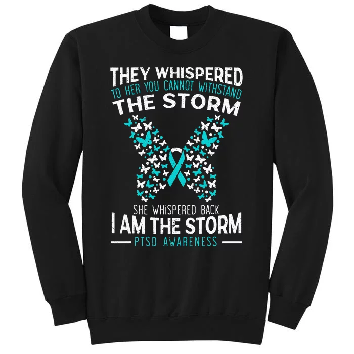 PTSD Awareness Butterfly Posttraumatic Stress Disorder Tall Sweatshirt