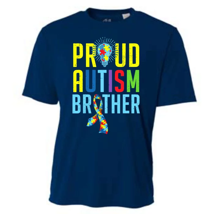 Proud Autism Brother | Sibling Autism Awareness Cooling Performance Crew T-Shirt