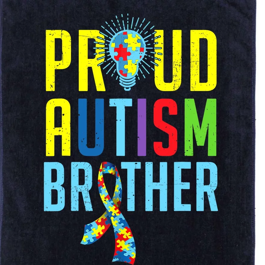 Proud Autism Brother | Sibling Autism Awareness Platinum Collection Golf Towel