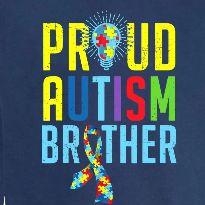 Proud Autism Brother | Sibling Autism Awareness Garment-Dyed Sweatshirt