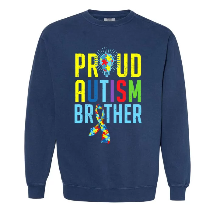 Proud Autism Brother | Sibling Autism Awareness Garment-Dyed Sweatshirt