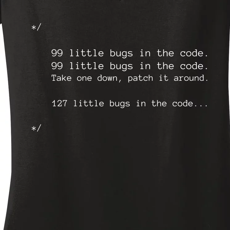 Programmer And Bugs Women's V-Neck T-Shirt