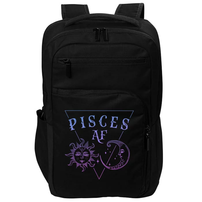 Pisces Af / Blue Sun And Moon Pisces Birthday Astrology Gift Impact Tech Backpack