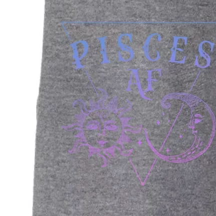 Pisces Af / Blue Sun And Moon Pisces Birthday Astrology Gift Doggie 3-End Fleece Hoodie