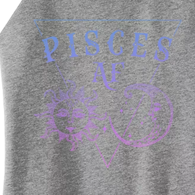 Pisces Af / Blue Sun And Moon Pisces Birthday Astrology Gift Women’s Perfect Tri Rocker Tank