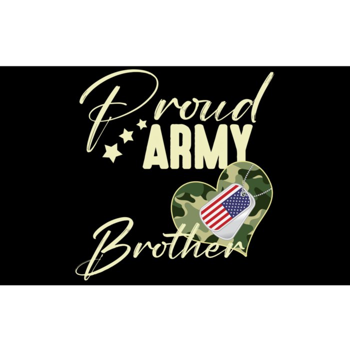 Proud Army Brother Camouflage Dog Tag Usa American Flag Bumper Sticker